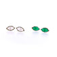 Full view of Rosa - Rose Quartz and Green Onyx earring sitting next to one another.