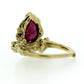 Detail image of organic ruby and gold ring