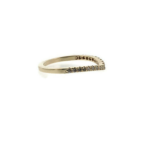 Side view of Karinna Arched MicroPave Band.