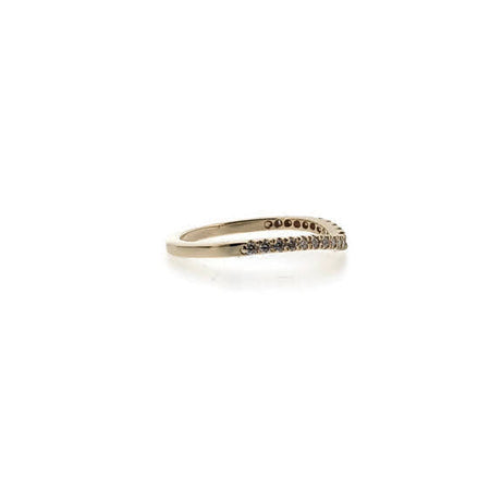 Side view of Karinna Arched MicroPave Band.