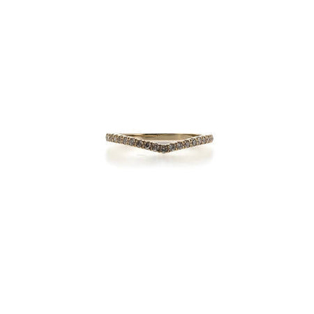 Frontal view of Karinna Arched MicroPave Band.