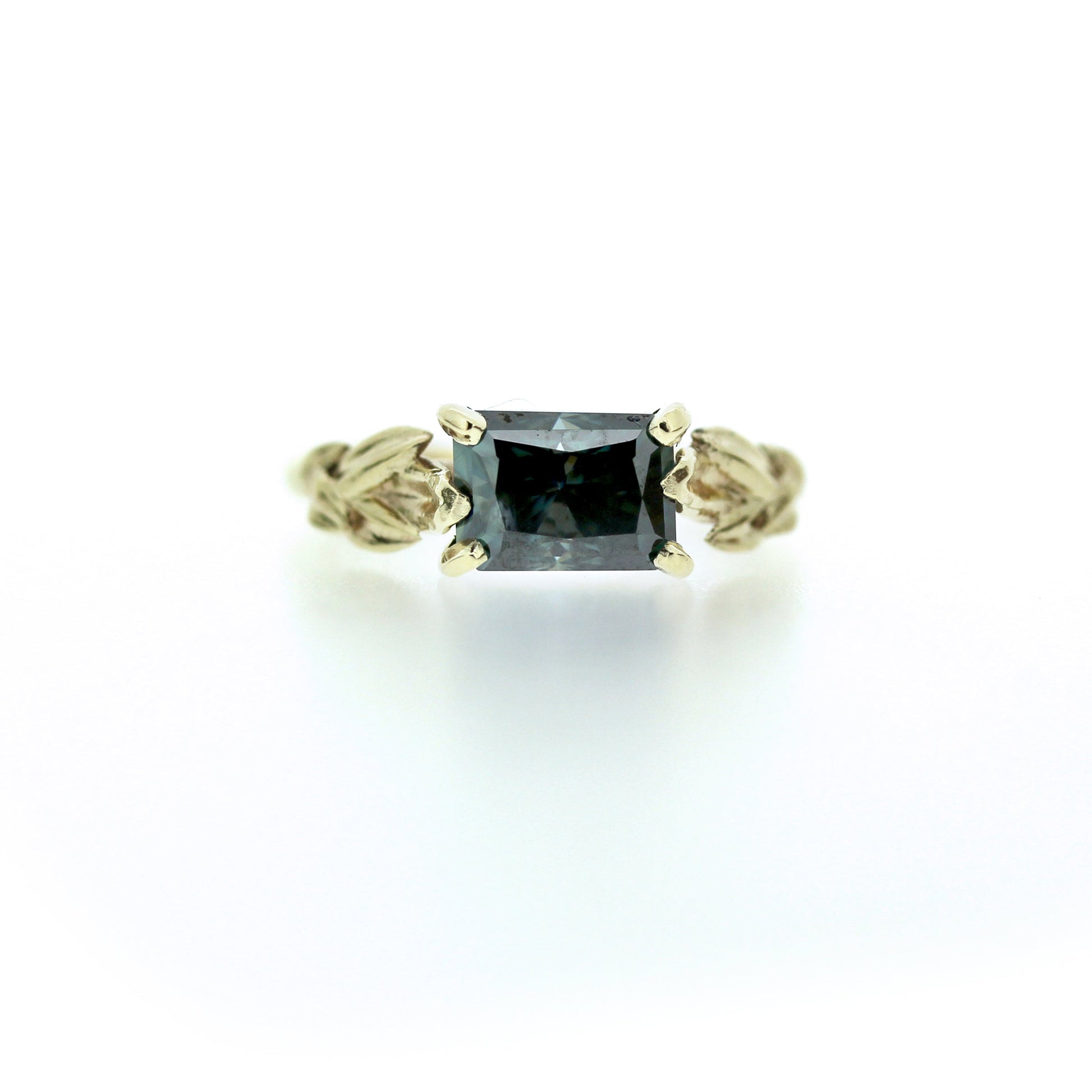 Frontal view of Kendra Moissanite Ring.