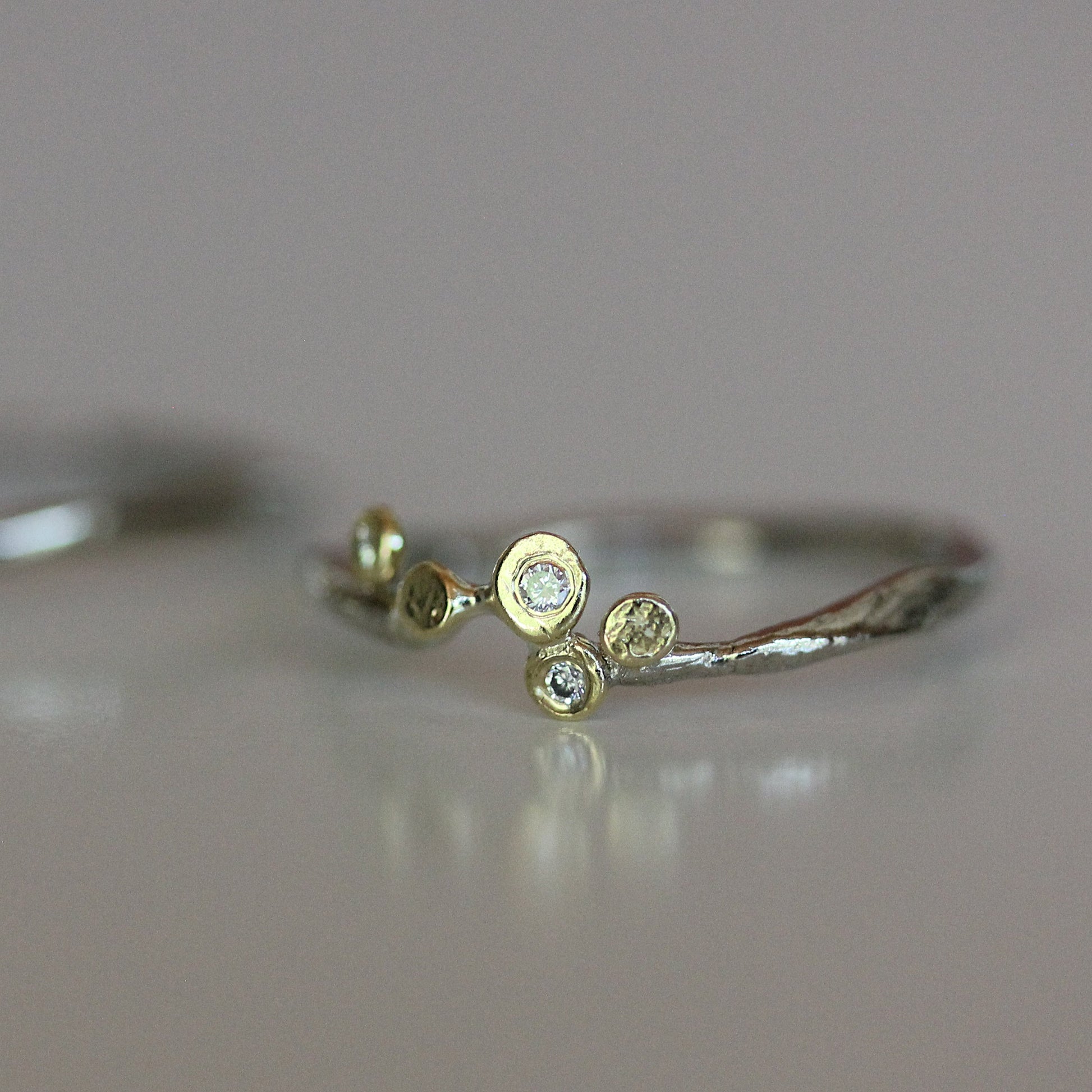 detail shot of handmade wedding band from MAKE MADE jewelry