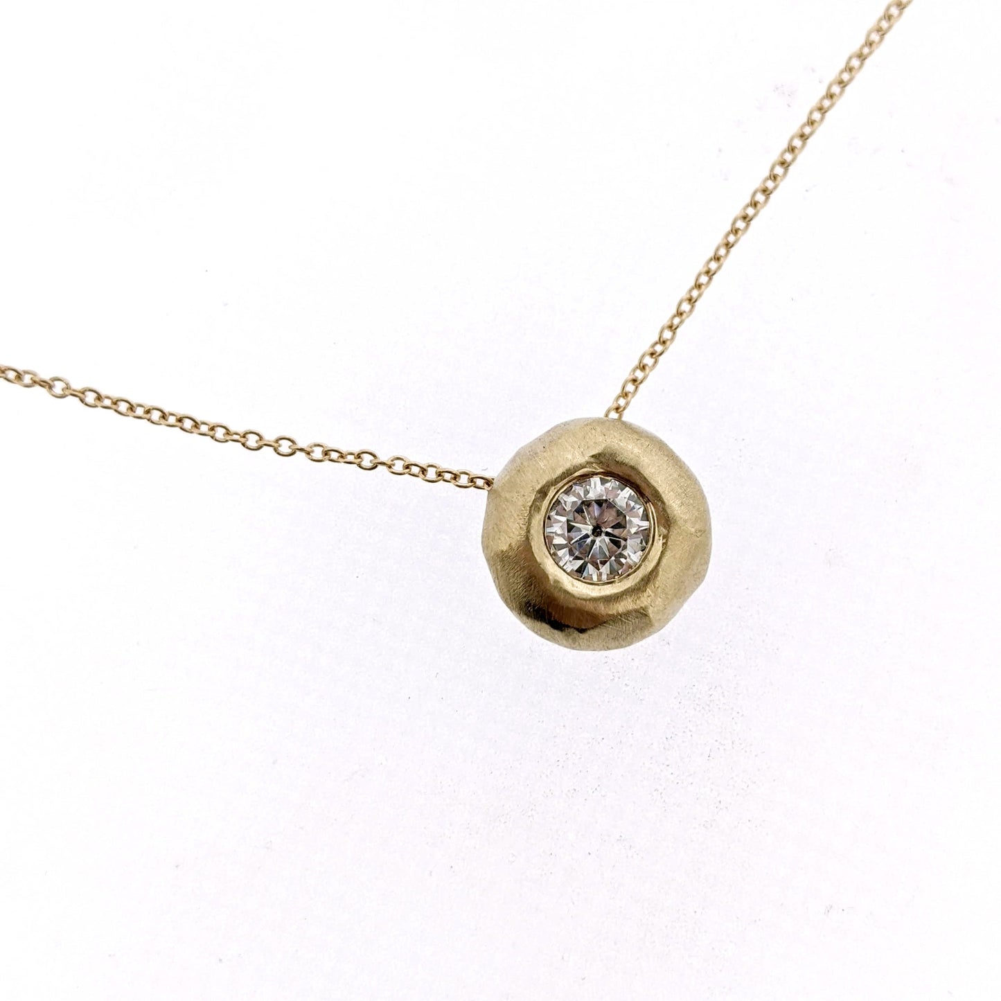 Matte Pillow Diamond or Moissanite Necklace