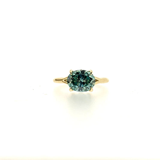 Janessa Teal Moissanite Ring