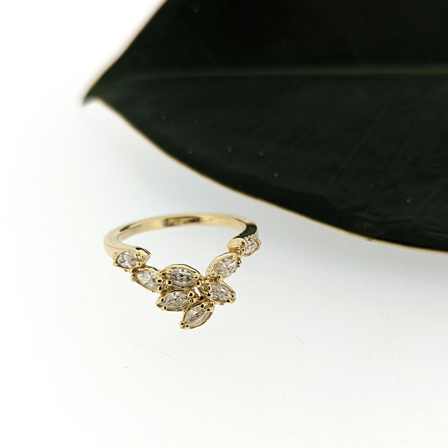 Artemis Diamond or Moissanite Shadow Band Ring