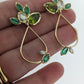 Emerald and Diamond Party Blend Cluster Dangle Earrings