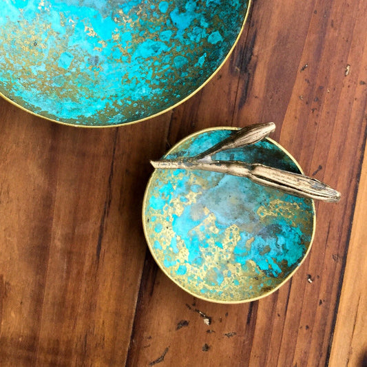 Small Brass Botanical Ring Dish