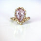 pink sapphire engagement ring with organic texture: unique engagement ring for the nontraditional woman