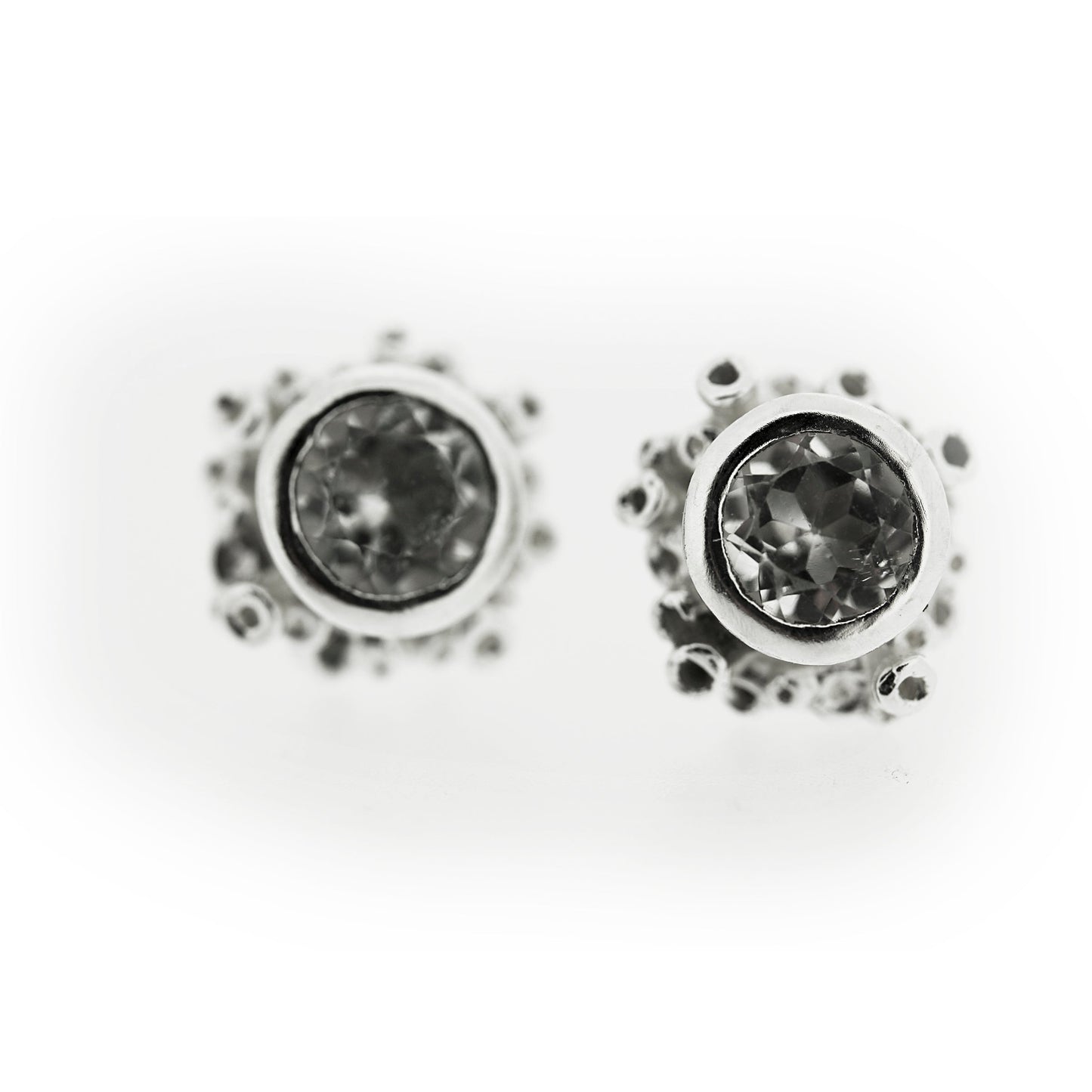 Fontal view of Talia Stud Earrings - White Topaz.