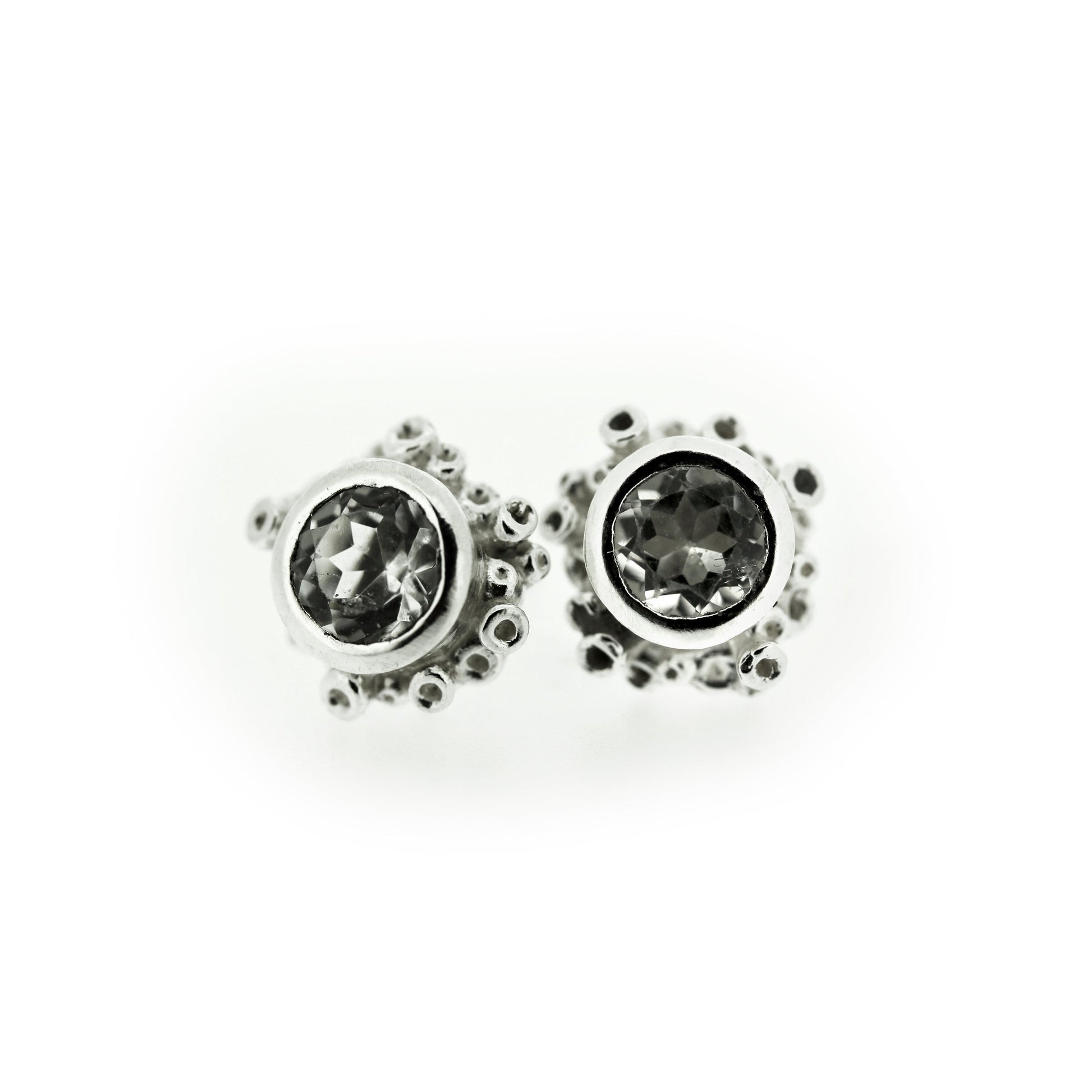 Full view of Talia Stud Earrings - White Topaz.