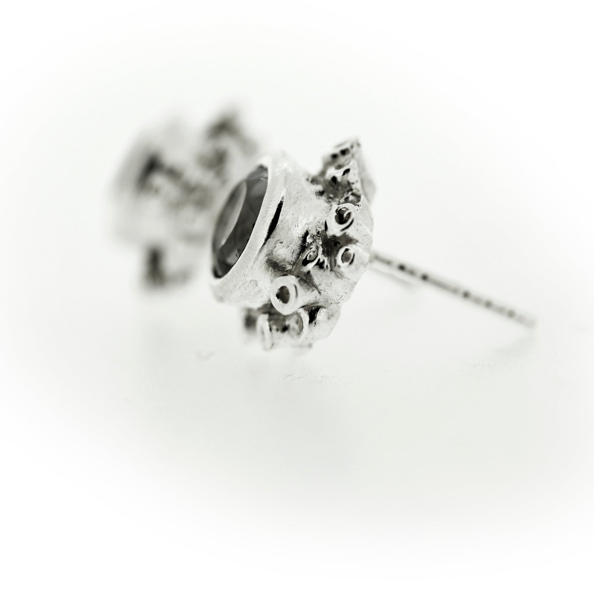 Side view of Talia Stud Earrings - White Topaz.