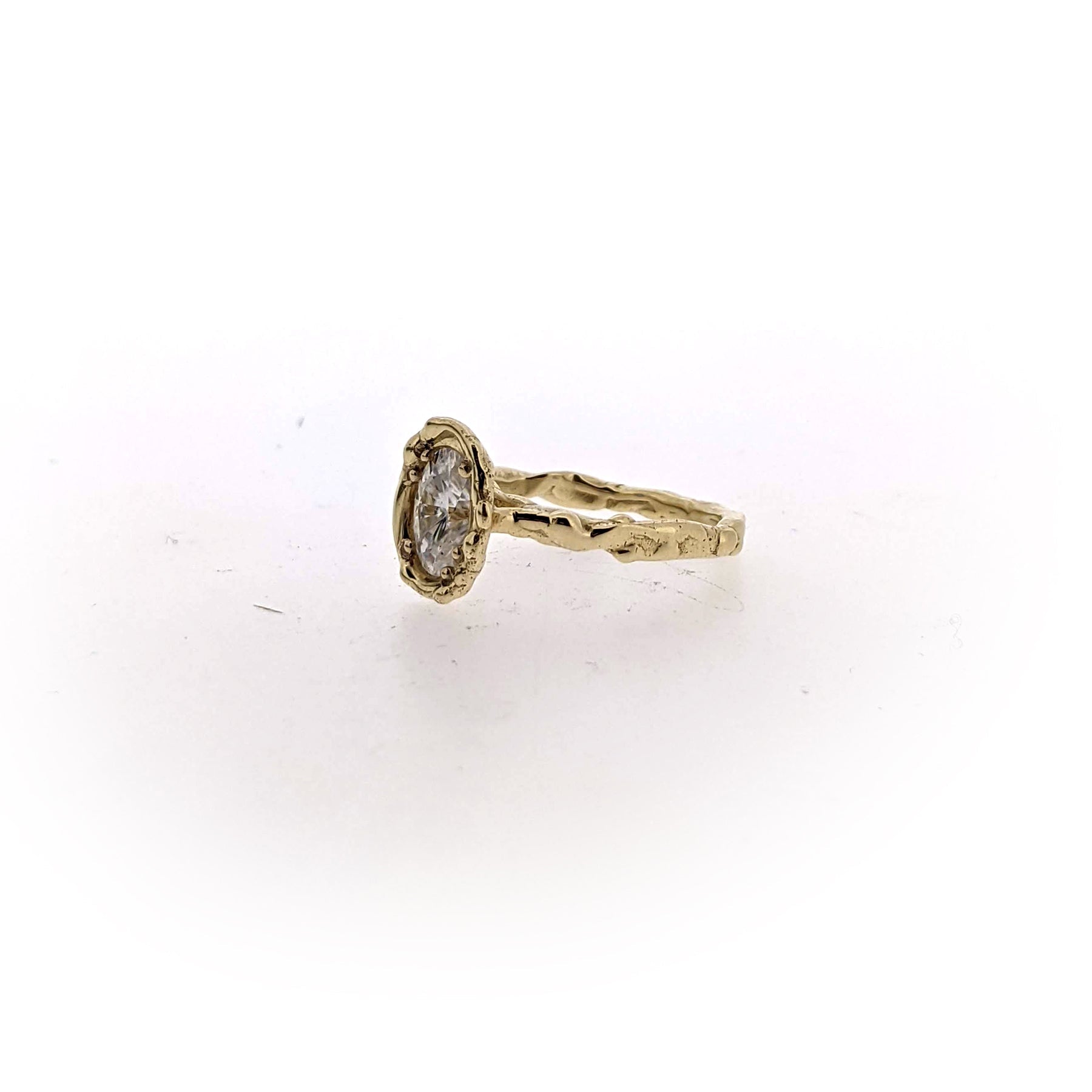 Side view of Annette Mooissanite Ring.