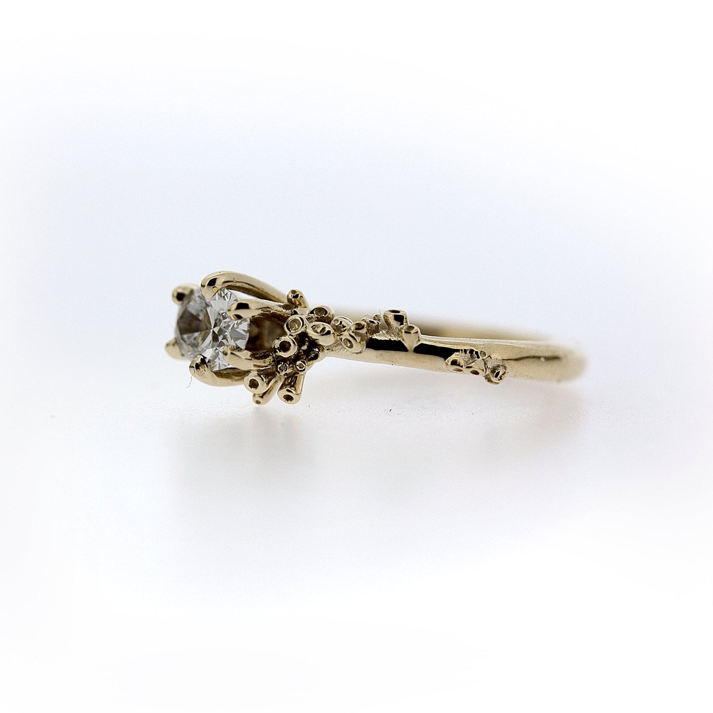 Side view of Cleopatra Diamond Engagement Ring.