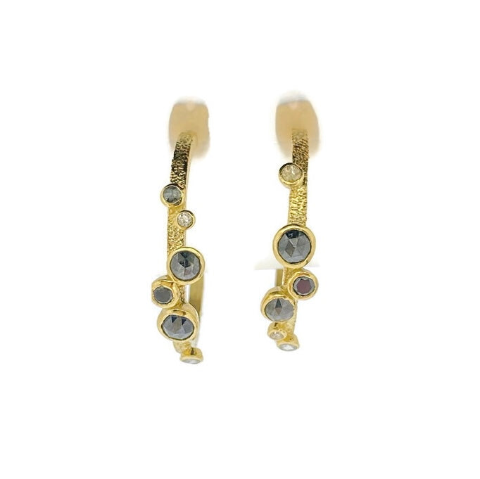 Rustic Diamond Hoops