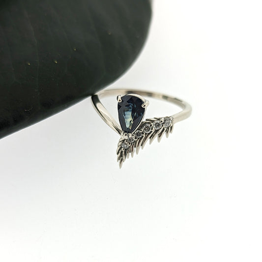 .99 CT Marianna Greenish Blue Sapphire Ring