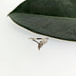 botanical leaf design nature inspired arched V shadow band wedding band 