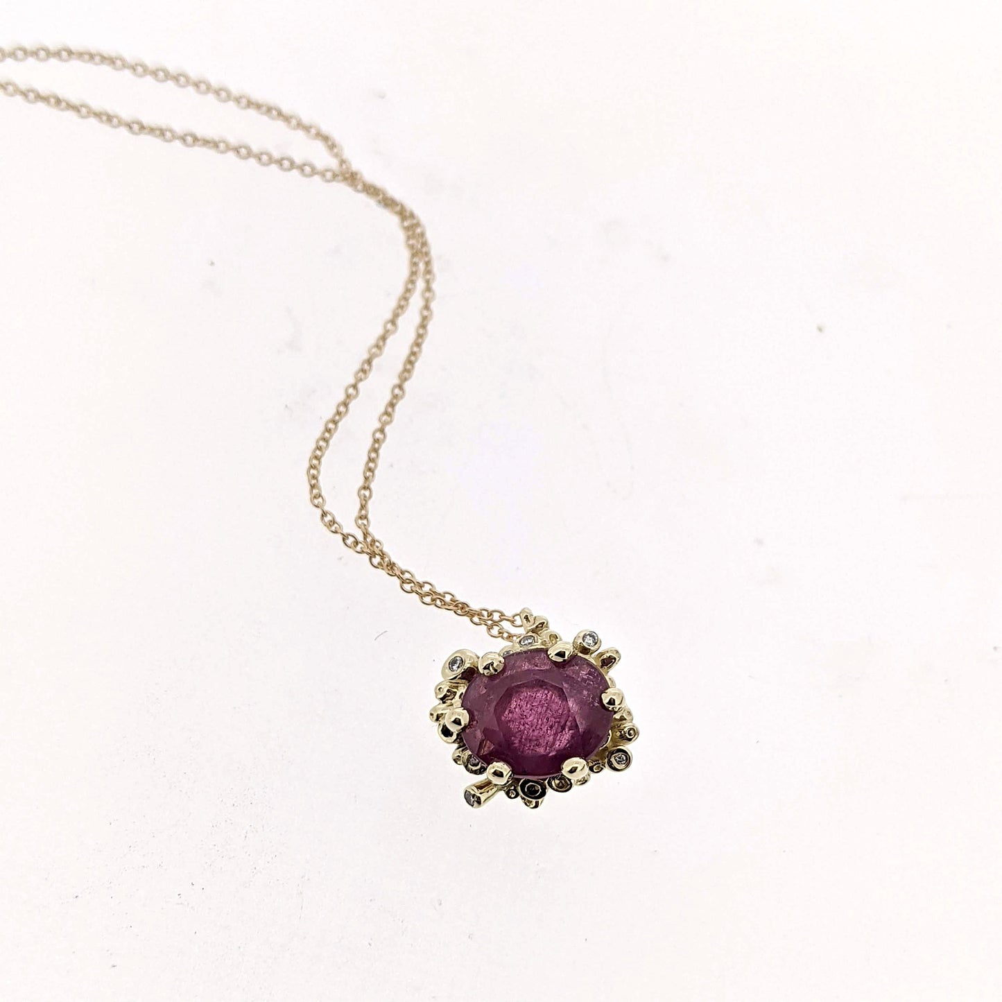 Pink Sapphire and Diamond Chloette Necklace