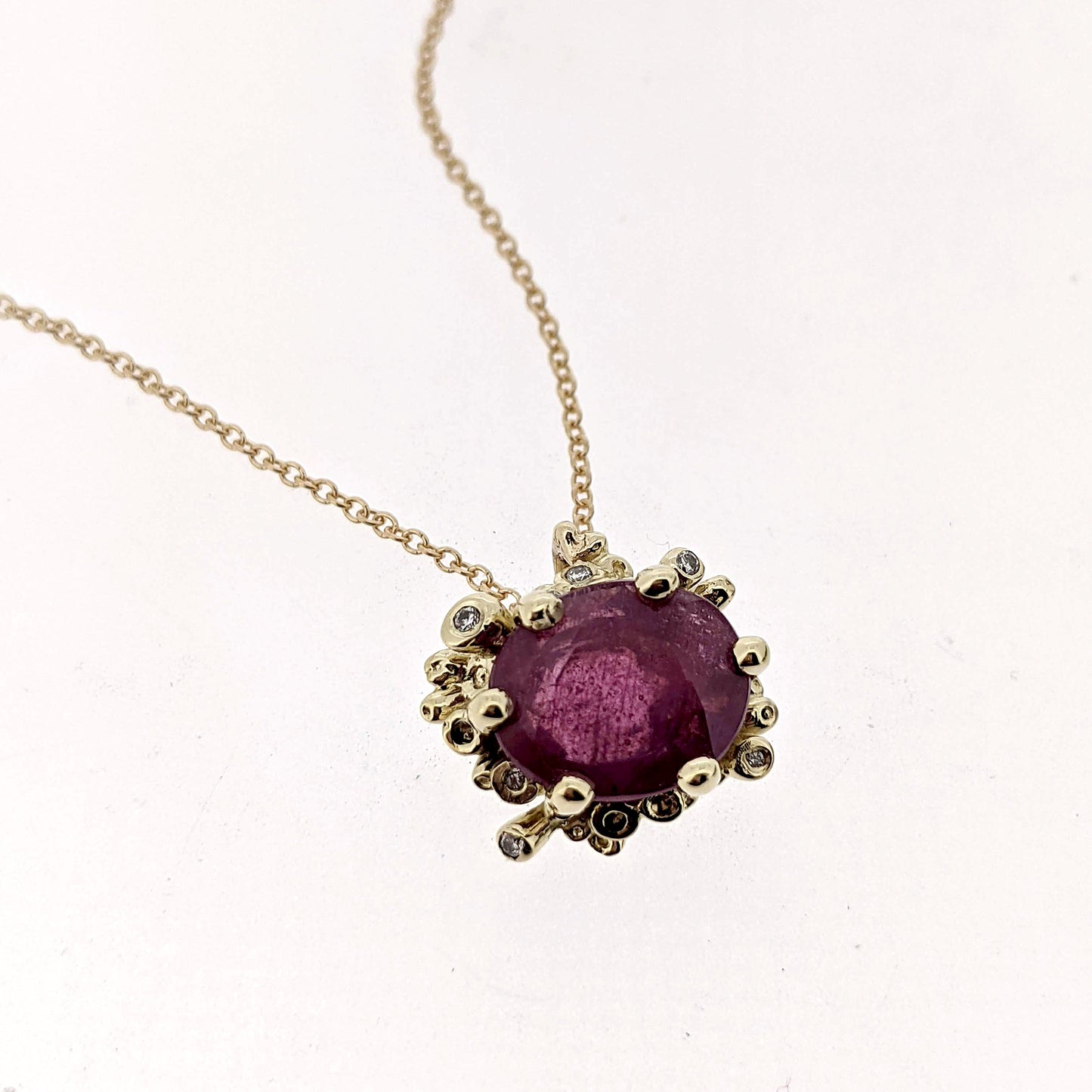 Pink Sapphire and Diamond Chloette Necklace