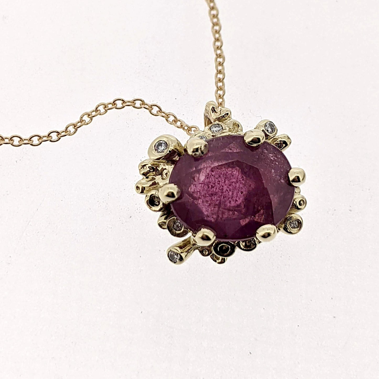 Pink Sapphire and Diamond Chloette Necklace