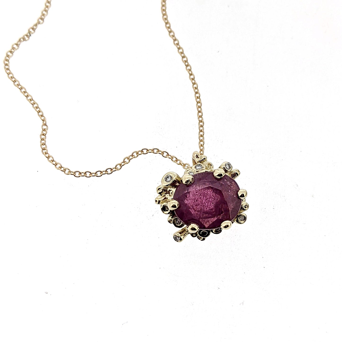 Pink Sapphire and Diamond Chloette Necklace