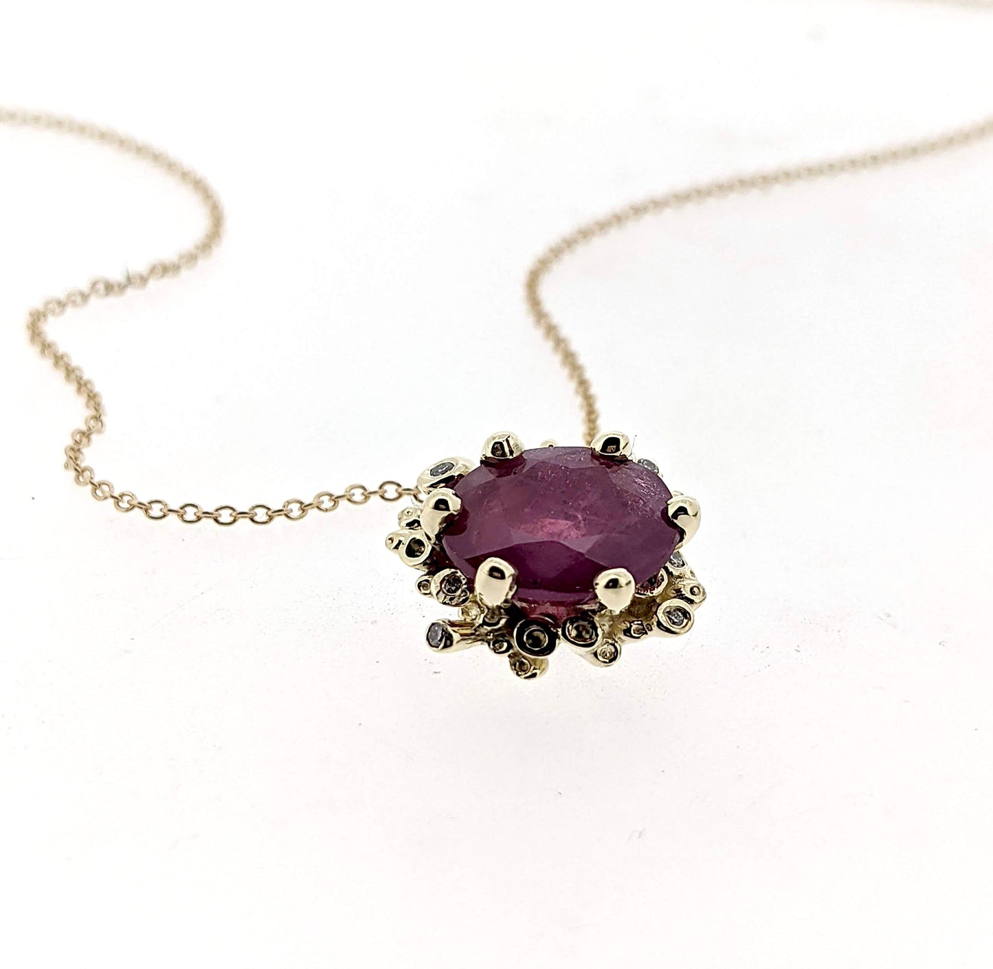 Pink Sapphire and Diamond Chloette Necklace