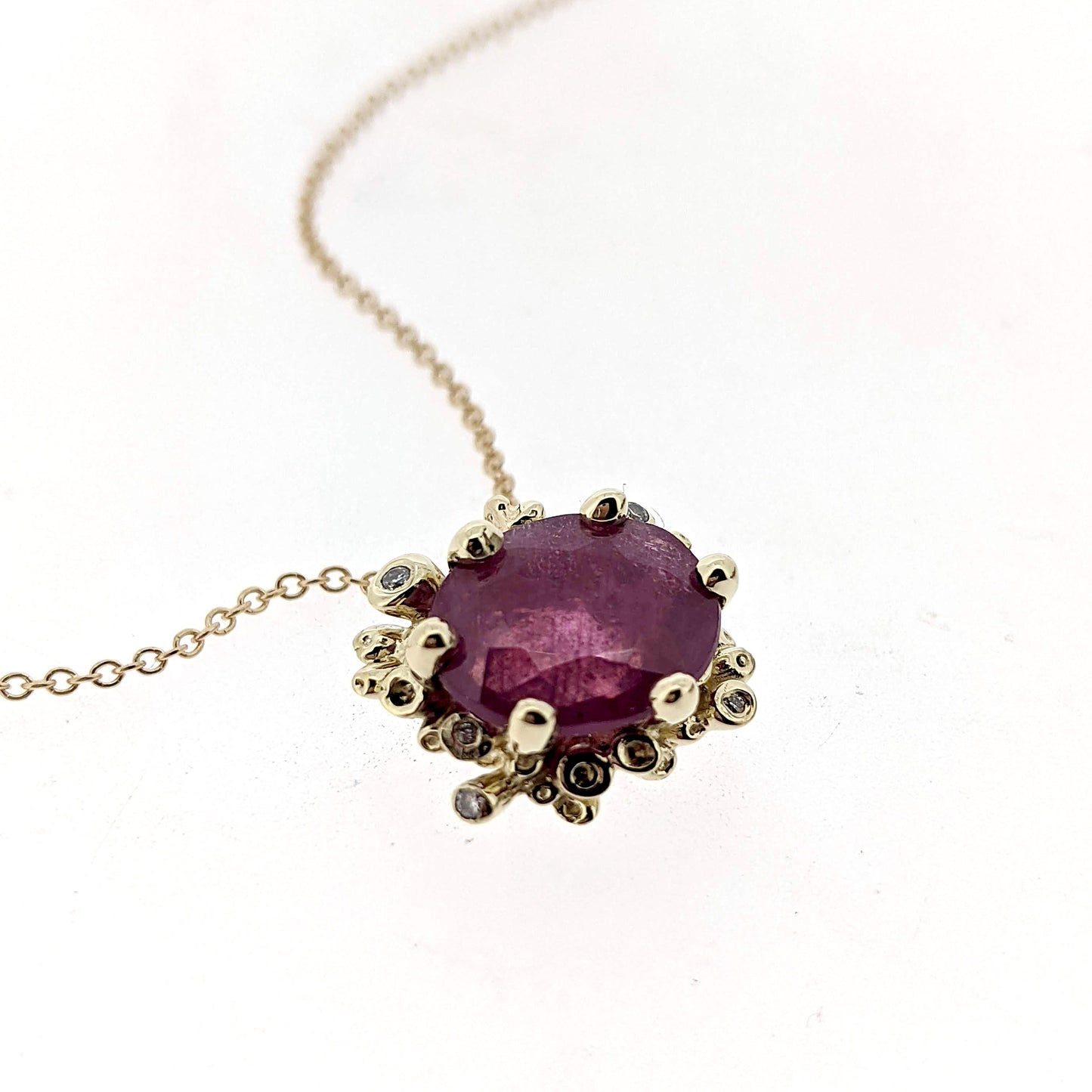 Pink Sapphire and Diamond Chloette Necklace