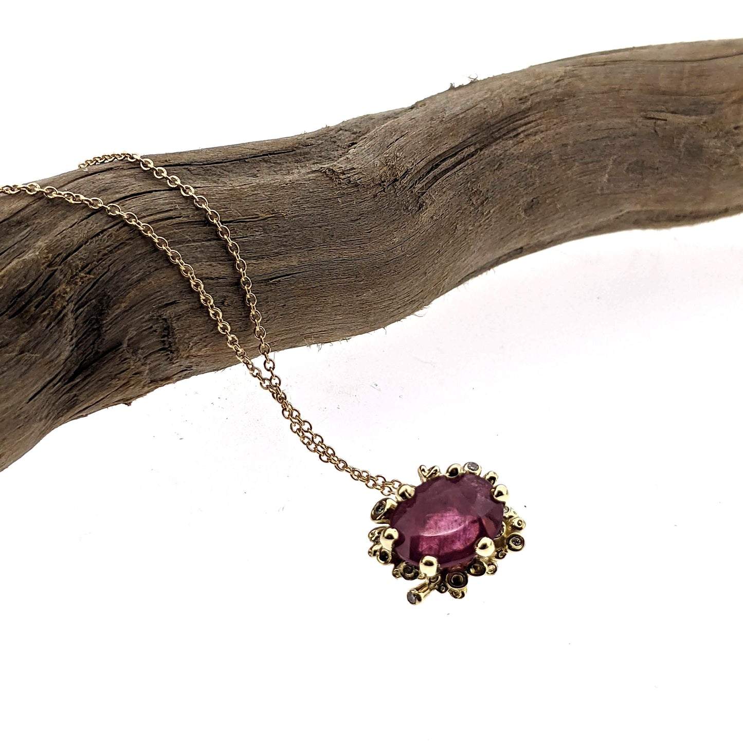 Pink Sapphire and Diamond Chloette Necklace