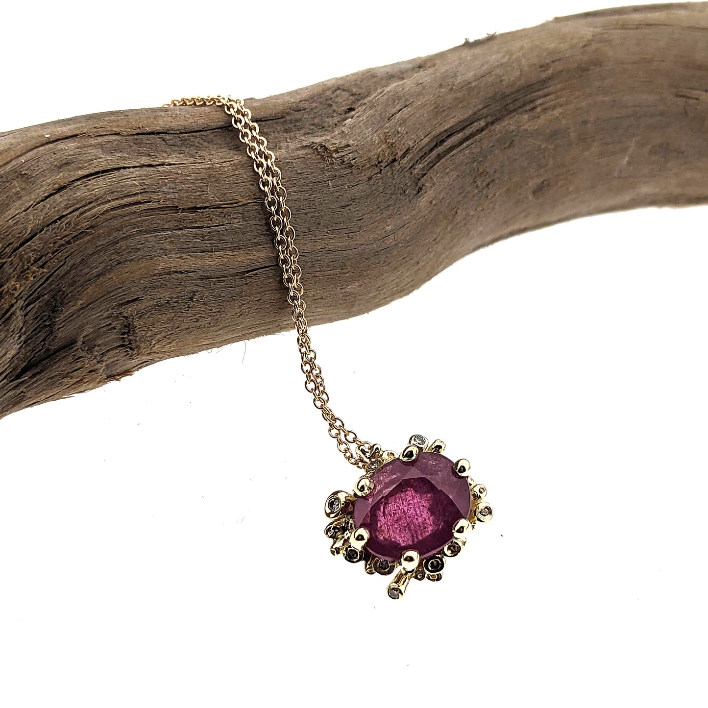 Pink Sapphire and Diamond Chloette Necklace