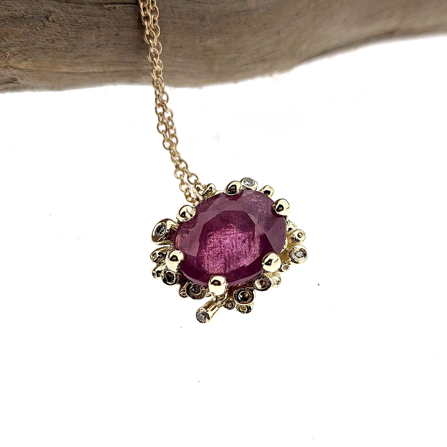 Pink Sapphire and Diamond Chloette Necklace