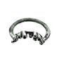 Angled view of Sea Sponge Small Curve Ring on white background.