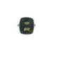 Detail image of gem on Smoky Quartz Simple Bezel Square Shank Ring.